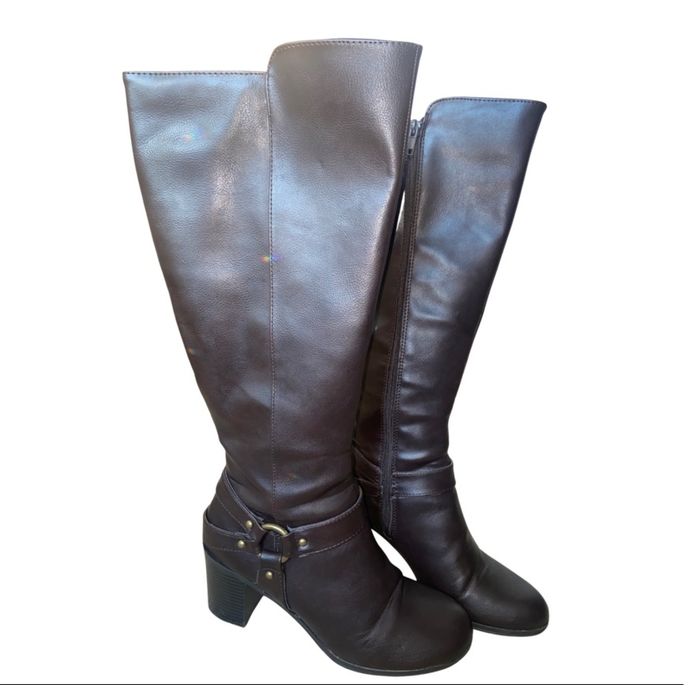 Easy street brown knee high boots